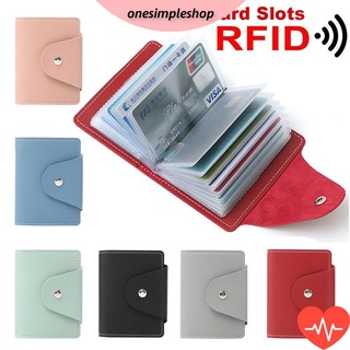 Os Multi-función Slim mujeres hombres caramelo Color bolsillo bolso monedero RFID bloqueo 34 ranuras para tarjetas/Multicolor
