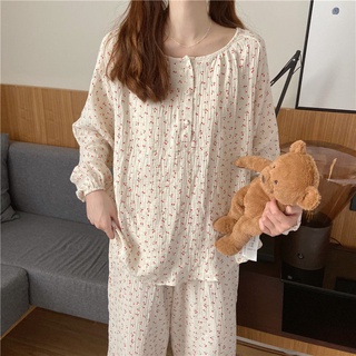 Angel pijamas de algodón ropa delgada ropa de hogar conjunto de dos piezas