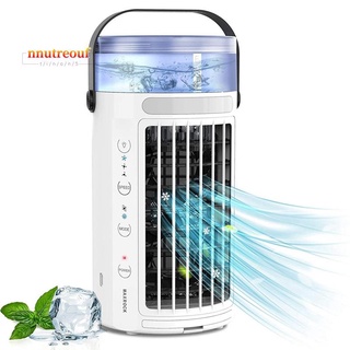 aire acondicionado personal, mini portátil evaporativo enfriador de aire ventilador de escritorio 7 colores led luz humidificador para el hogar al aire libre