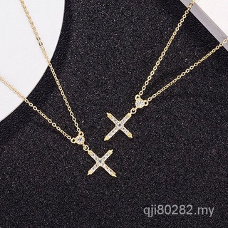 S925 plata oro cruz collar mujer estudiante fácil de limpiar cadena nicho elegante (7)