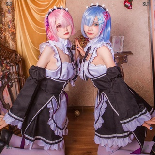 <SLT> Animer Cosplay Costume Ram/Rem Sets Superior Quality Anime Convention Maid Dress