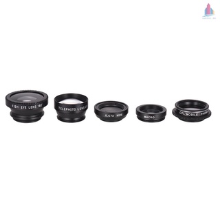Xl Kit Universal de lentes de Clip para teléfono móvil 0.67x gran angular + Macro + 180 grados ojo de pez + 2x teleobjetivo + lentes de filtro CPL