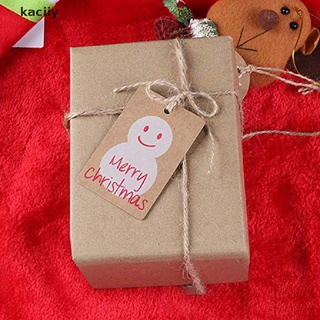kaciiy 100pcs papel kraft etiquetas de regalo de navidad decoraciones de navidad con yute twine co