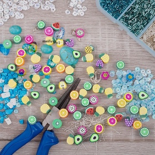 [meifuyi] 200 piezas de espaciador de frutas mixtas cuentas de cara sonriente color polímero perlas de arcilla 439co