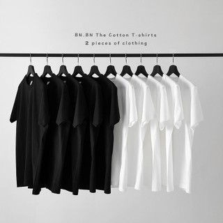 Camisa lisa negro blanco unisex camiseta camiseta de manga corta cuello redondo hombre mujeres algodón diy pareja estilo bts
