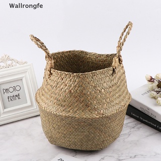 wfe> cesta de pasto marino cesta de mimbre cesta de almacenamiento plegable maceta de paja decoración de jardín bien