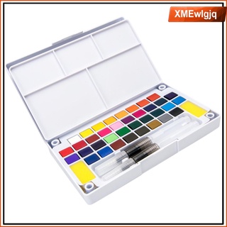 juego de pinturas de acuarela sólidas de 24 colores con pincel en caso de pintura kit de arte