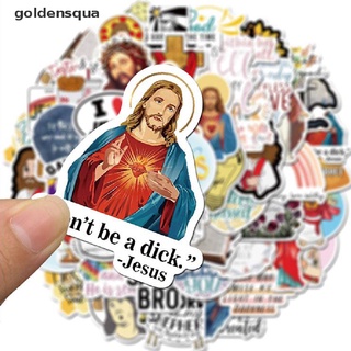 [goldensqua] 50 pegatinas de graffiti de dibujos animados de jesús cristianos para portátil, monopatín, equipaje, calcomanía [goldensqua]