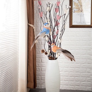 Decoración de espuma Artificial pluma pájaro pájaros falsos gorrión adornos hogar jardín DIY artesanía Mini fiesta accesorios 12pcs 12pcs/Set Animal boda