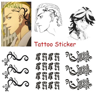 Anwei Kanjiroken Ryuguji calcomanía temporal tatuaje adhesivo con brazo De cuello Para Cosplay Anime zhu acengers