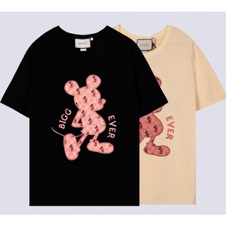 Nueva camiseta lindo Mickey bordado manga corta camiseta Casual unisex camisetas