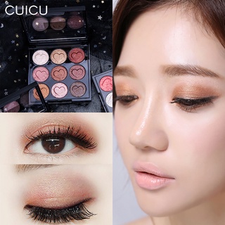 【exist】 CUICU modern shiny nine-color eyeshadow palette micro-shimmer pearlescent milk tea earth color eyeshadow female students' daily all-match 【exist】