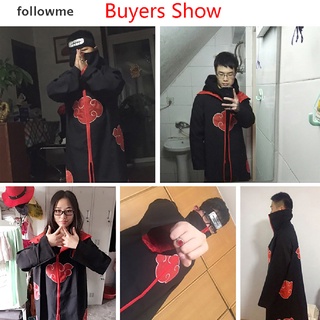 (followme) Niños Anime Naruto Cosplay Akatsuki Capa Uchiha Fiesta Disfraz Accesorios Trajes co