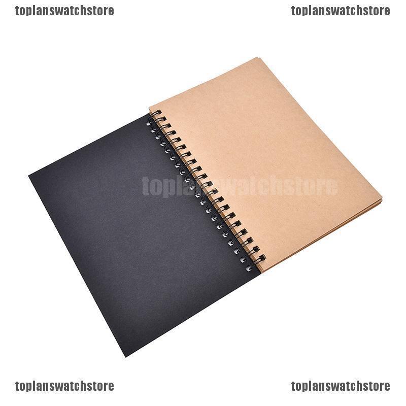 Topl Reeves Retro espiral encuadernado bobina cuaderno en blanco cuaderno Kraft boceto (9)