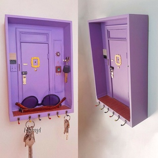 [HOMYL] Ganchos para llaves de puerta púrpura, soporte de pared, decoración, caja de entrada (1)