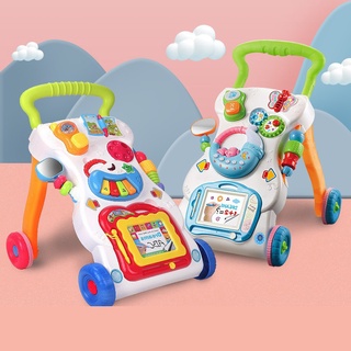 WALKERS Bebé mano empuje walker juguete música de los niños deslizamiento bebé anti-rollover multifuncional walker (1)