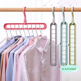 DAPHNE - percha de plástico de 9 agujeros para ropa para el hogar y la vida, estante de secado, giratorio, multifunción, armario, organizador plegable, Multicolor