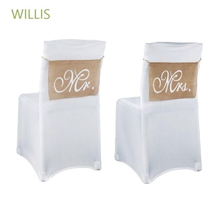 Willis guirnalda arpillera suministro Mr y Mrs silla signo rústico caliente novio novia Vintage decoración boda/Multicolor (1)