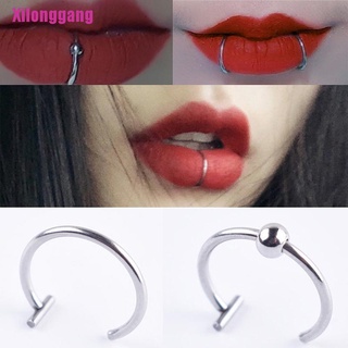 [Xilonggang] mujeres labios anillos nariz anillo Piercing Clip boca anillo falso cuerpo Clip aro