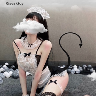 risesktoy bow encaje cosplay maid uniforme lencería sexy halloween juego de rol disfraces *venta caliente