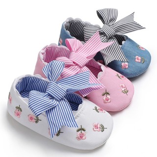 babyshow zapatos para bebé niñas grandes arco bordado antideslizantes zapatos de princesa
