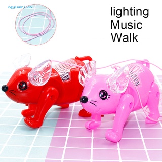 ngy linda música led eléctrica para caminar animal de cerdo con correa interactiva para niños juguete regalo