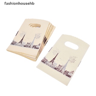 Fashionhousehb 100 Unids/Lote Rosa Torre Eiffel Bolsas De Embalaje De Plástico Compras Con Asa , Venta Caliente (9)