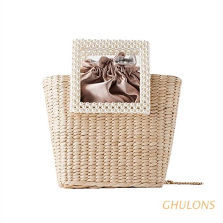 ghulons - bolsa de paja natural para mujer