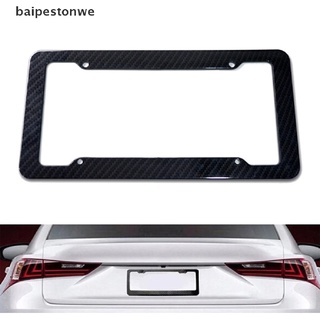 *baipestonwe* 1x negro de fibra de carbono de la placa de la placa de marco de la etiqueta de la cubierta de protección rack estándar ajuste