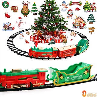 Trem elétrico de Natal Mini carro ferroviário de Papai Noel Árvore de Natal criativa presente de brinquedo infantil para decoração de Natal Shibel