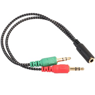 3.5 mm 2 macho enchufe a 1 hembra Jack Audio micrófono auricular divisor Cable adaptador