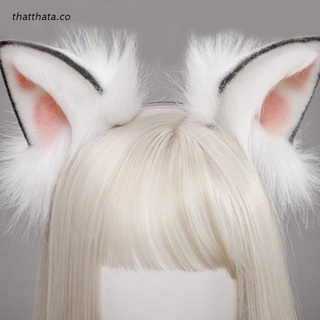 tha lolita diademas peludo animal gato orejas headwear kawaii pelo aro cosplay tocado para halloween fiesta suministros