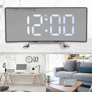 jinshiyuang reloj despertador digital led espejo pantalla temperatura snooze mesa usb dormitorio