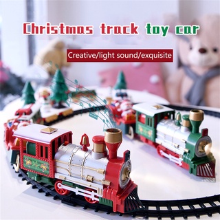 Ready Eléctrico Juguete Tren Navidad 3in1 Locomotora Luces Y Bandas Sonoras Coche Trineo Santa Claus Decoraciones De Regalo Para Niños homco
