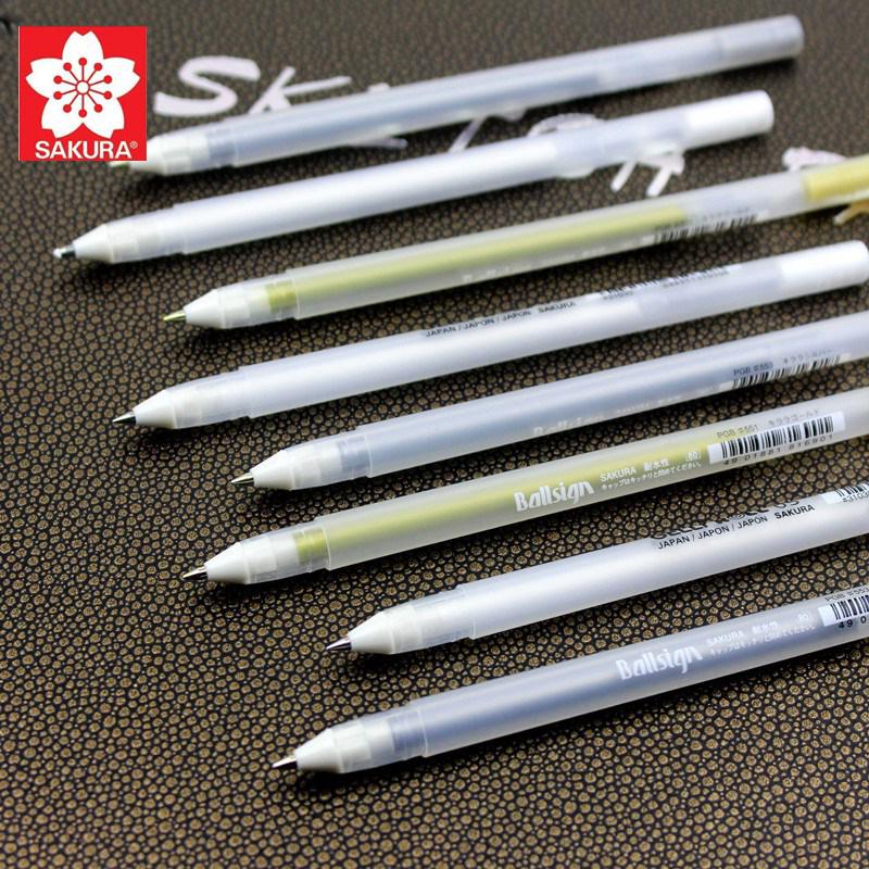 Japan SAKURA marcador pluma pintada a mano de línea blanca pluma suministros escolares