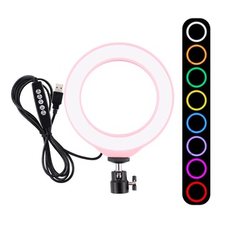 puluz pu432f 6.2 pulgadas 16cm rgbw regulable led anillo de luz 10 modos 8 colores usb para youtube transmisión en vivo vlogging selfie