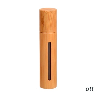 ott. bambú 10ml aceite esencial roll-on botella perfume aceite vacío botella de madera inoxidable
