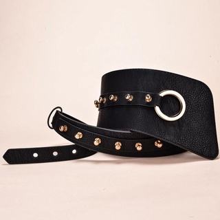 Chic remache de cuero ancho Cinch Wasit cinturón para las mujeres vestido mujer Cummerbund corsé-cinturón (2)