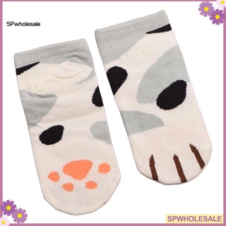 Sp Breathable Cat Claw Short Ankle Socks Cute Cartoon Low Cut Women Boat Socks