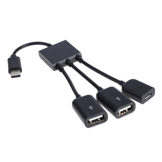 Nchxtw De Alta Calidad 2 X USB-A/F + Micro Hembra USB3.1 Type-C Macho Extensor Cable OTG Hub