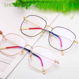shehata elegante coreano gafas de ordenador vintage cuadrado mujeres lectura gafas ópticas gafas de moda ultraligero marco de metal para hombres delgado transparente lente gafas