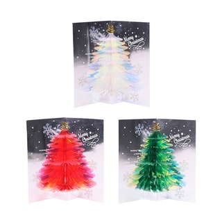 Sc 3D Pop-Up tarjetas de felicitación de navidad árbol hecho a mano tarjeta de vacaciones con sobre