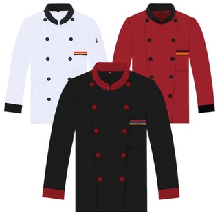 Otoño Chef abrigo de manga larga Baker chaqueta restaurante Hotel camarero ropa de trabajo Tops (1)