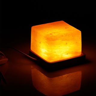 usb himalayan sal lámpara tallada a mano base de madera cristal roca luz colorida