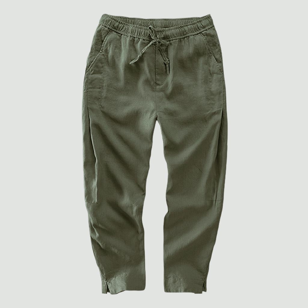Pantalones rectos casuales con cordón de Color sólido suelto para hombre