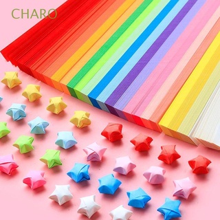 CHARO Household Decoration Star Origami Hand Fold Art Crafts Origami Paper Gift Lucky Star Quilling Colorful Simple Pattern Sided Paper Strip