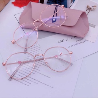 ins versión coreana de la red de amor rojo miopía gafas mujer estudiante gafas anti-azul retro marco redondo plano espejo gafas (1)