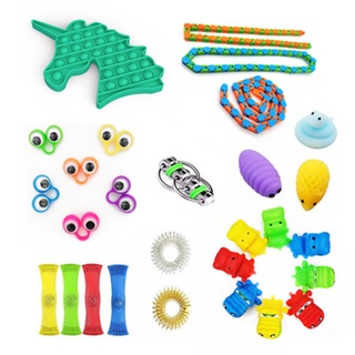 fidget sensorial juguete conjunto de alivio del estrés juguetes autismo alivio de la ansiedad estrés pop burbuja fidget juguete sensorial para niños adultos