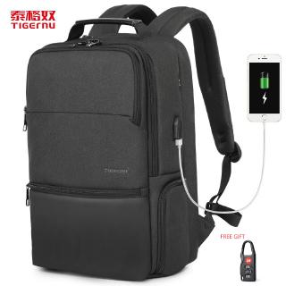Tigernu gran capacidad de viaje "19" Anti robo mochilas portátil hombres impermeable moda con puerto de carga USB bolsa (1)