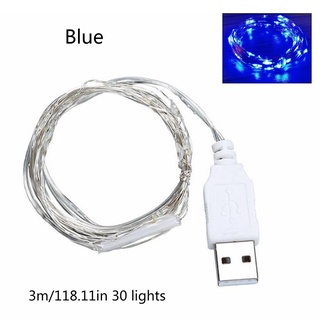 3M 30 luces Led Usb cable De plata impermeable (8)